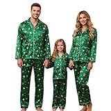 CONCEPTION À BOUTONS SUR LE DEVANT - Les pyjamas de Noël classiques assortis pour toute la famille sont dans le style populaire de chemise habillée, offrant confort et commodité avec un haut à manches longues, un col cranté et deux poches au bas qui lui donnent l’aspect et la sensation des pyjamas traditionnels ; le pantalon pleine longueur s’adapte parfaitement avec une taille élastique à cordon de serrage, vous gardant à l’aise sans être trop serré.
