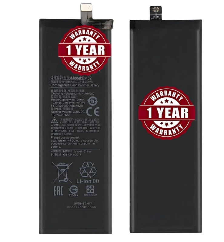 Image of Original BM52 Battery Compatible for Xiaomi Mi Note 10 Lite - (5260mAh) - 1 Year Warranty JK1