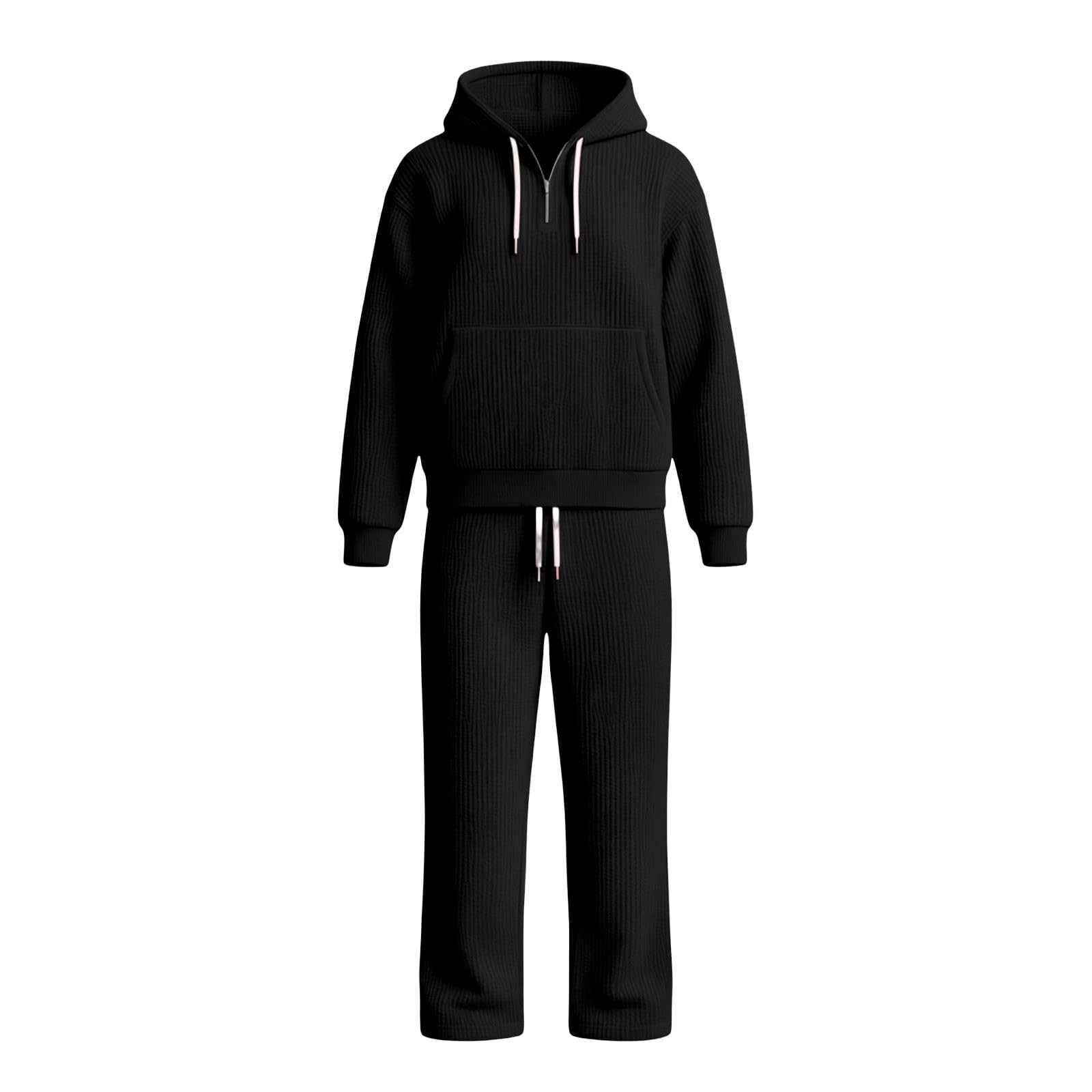 Maglia tinta unita con cappuccio e pantaloni da jogging per il comfort quot | Vestiti Alla Moda Uomo Misura Pile Maschile 62 Larghe Bermuda Cocktail Ballo Comode Serale Vinaccia Rossa Runner Felpato
