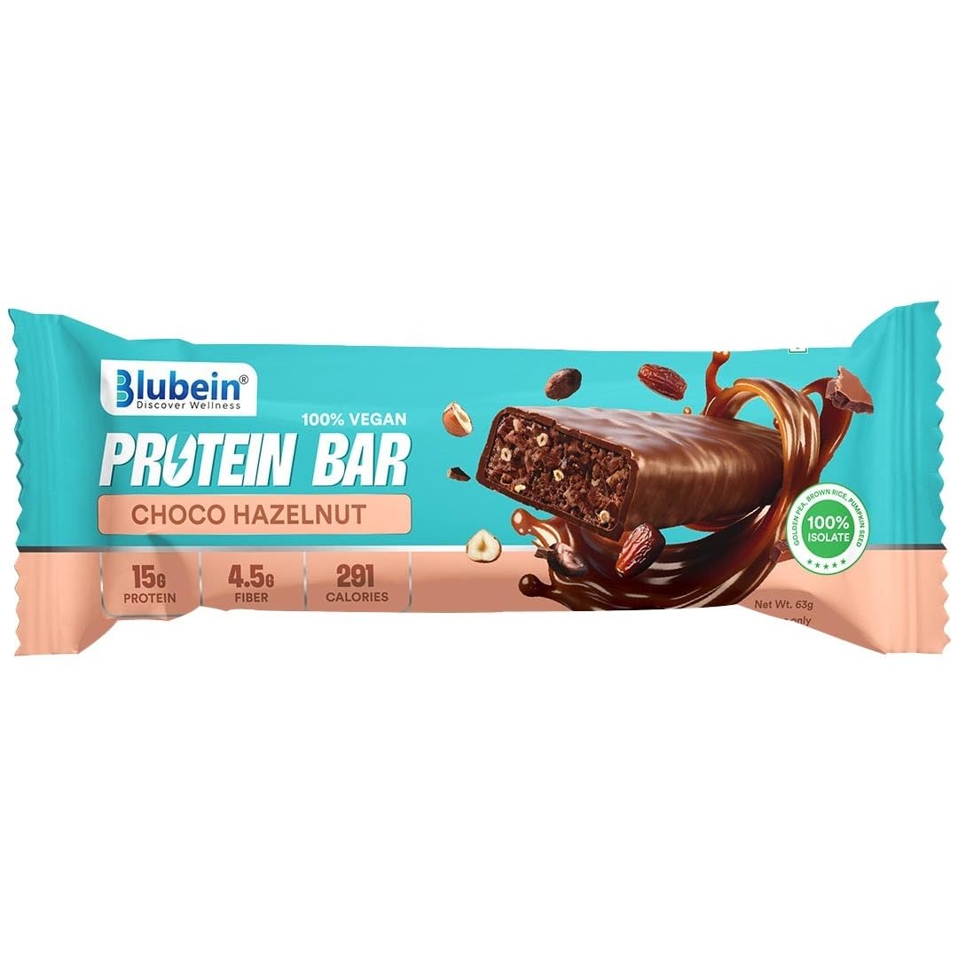 Blubein Protein Bar - Choco Date Delight, 15g Plant Protein, Protein bars without sugar, No Gluten or Soy, No Palm Oil, Made with 100% Natural Ingredients & No Preservatives, Non-GMO | 63g Bar — Amazon image 11