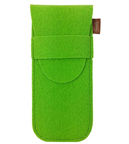 Venetto Stifteetui Schlamperrolle Schüleretui Federmäppchen Federtasche Mäppchen Stifterolle Stiftemappe Schüleretui Bleistiftetasche Mappe für Stifte vegan vegie (Grün hell) Cover