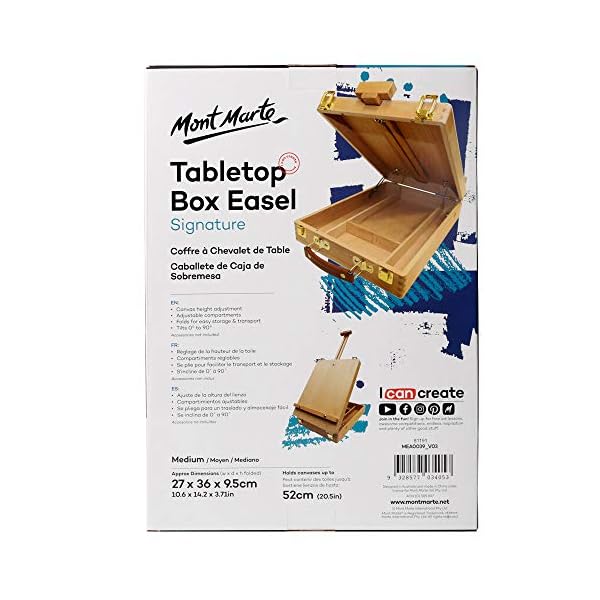 Mont Marte Tabletop Easels for Painting, Desk Box Easels for Kids Adults&Artists,Beech Wood