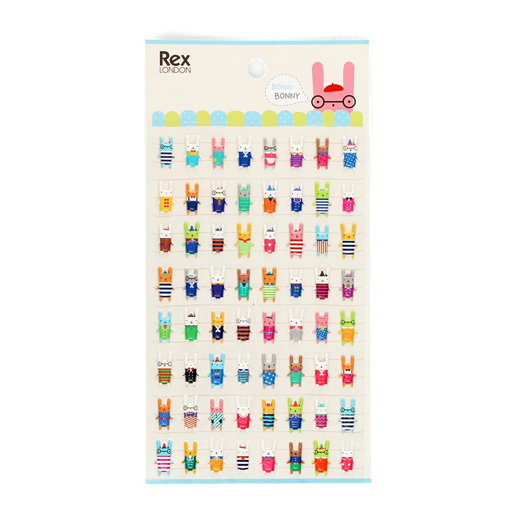 Rex London Multi 3D Puffy Stickers - Bonny Bunny