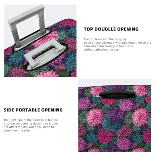 Abstract Floral Colorful Dahlia Flower Elastic Travel Luggage Covers Dustproof Scratch-Resistant Suitcase Protector Fit 22-24 Inch3