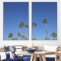 2 Piece Framed Canvas Wall Art Palm Tree Canvas Prints Home Artwork Decoration for Living Room,Bedroom - 16
