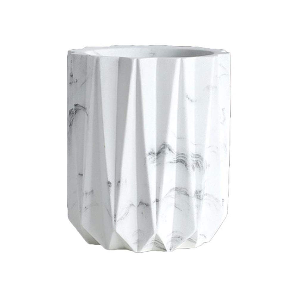 Desktop Papetery Storage Box Uchwyt na makijaż szczotka do przechowywania pudełko organizer biurko Organizator Akcesoria Geometryczny marmurowy biurko ołówek (Color : 01)