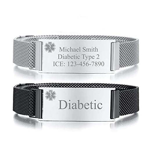 Personalized Quality Adjustable Stainless Steel Medical ID Mesh Bracelet with Magnetic Clasp- Free Engraving (Silver)