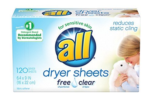 All Fabric Softener Dryer Sheets, Free Clear, 120 Count by all (1)