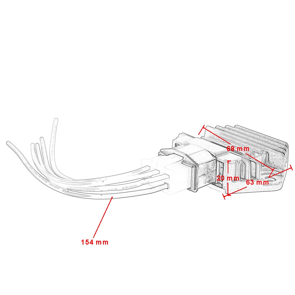 Regolatore di Tensione Moto Dissipatore di Calore in Metallo Raddrizzatore Elettrico Accessori per Aprilia RXV450/550 2006-2011 per CB600 Hornet 600 1998-2006 (Nero)