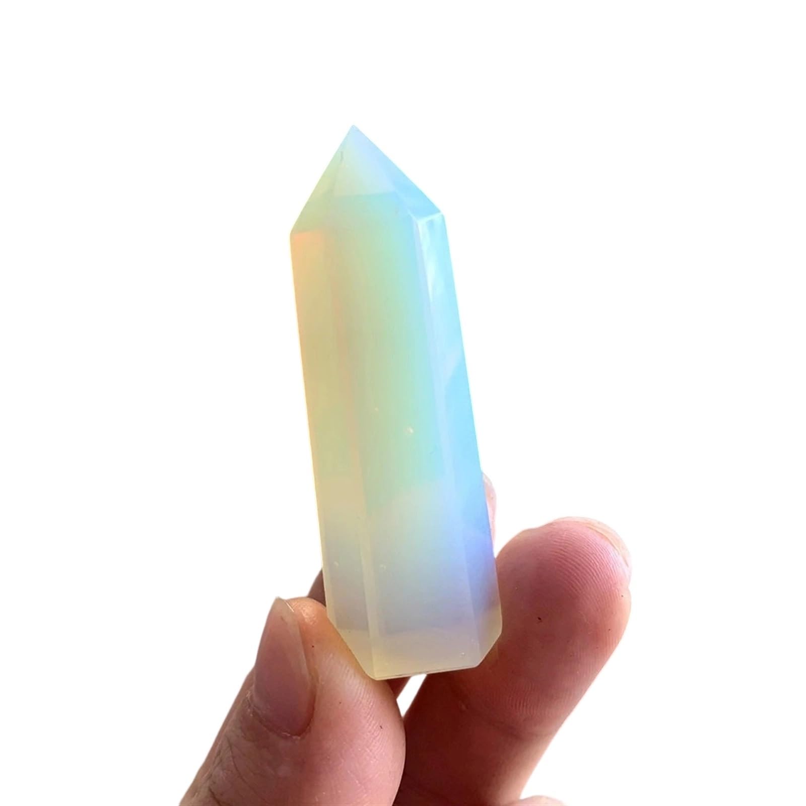 HAOYUNS Beautiful 1PC Opal Hexagonal Crystal Point Magic Wand Natural Stone for Home Decoration