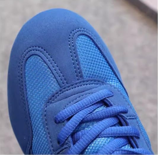 Children's Boxing Shoes High Top Training Sneakers Non-Slip Breathable Wrestling Shoes Girls (x-Blue, 12.5 Little Child)3