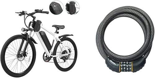 HOVERFLY OUREA 26" 750W Electric Mountain Bike & Master Lock 8122D Combination Cable Lock for Bicycles, ATVs, Grills, Lawn Mowers