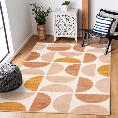 Image of Lahome Boho Rug - 3x5 Washbale Rugs for Bedroom Office Dorm, Bohemian Non-Slip Soft Classroom Rug Girls Ultra-Thin Geometric Small Carpet for Living Room Entryway Kitchen Playroom, Multi
