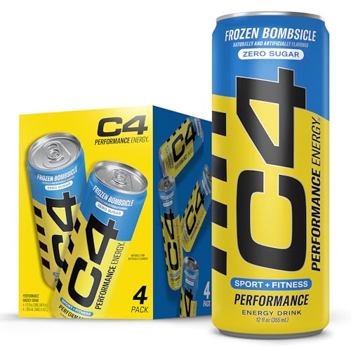 C4 Performance Energy Drink with Zero Sugar, Frozen Bombsicle, 4pk