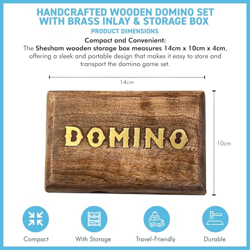 Juego de domino de madera artesanal elegante miniatura 4