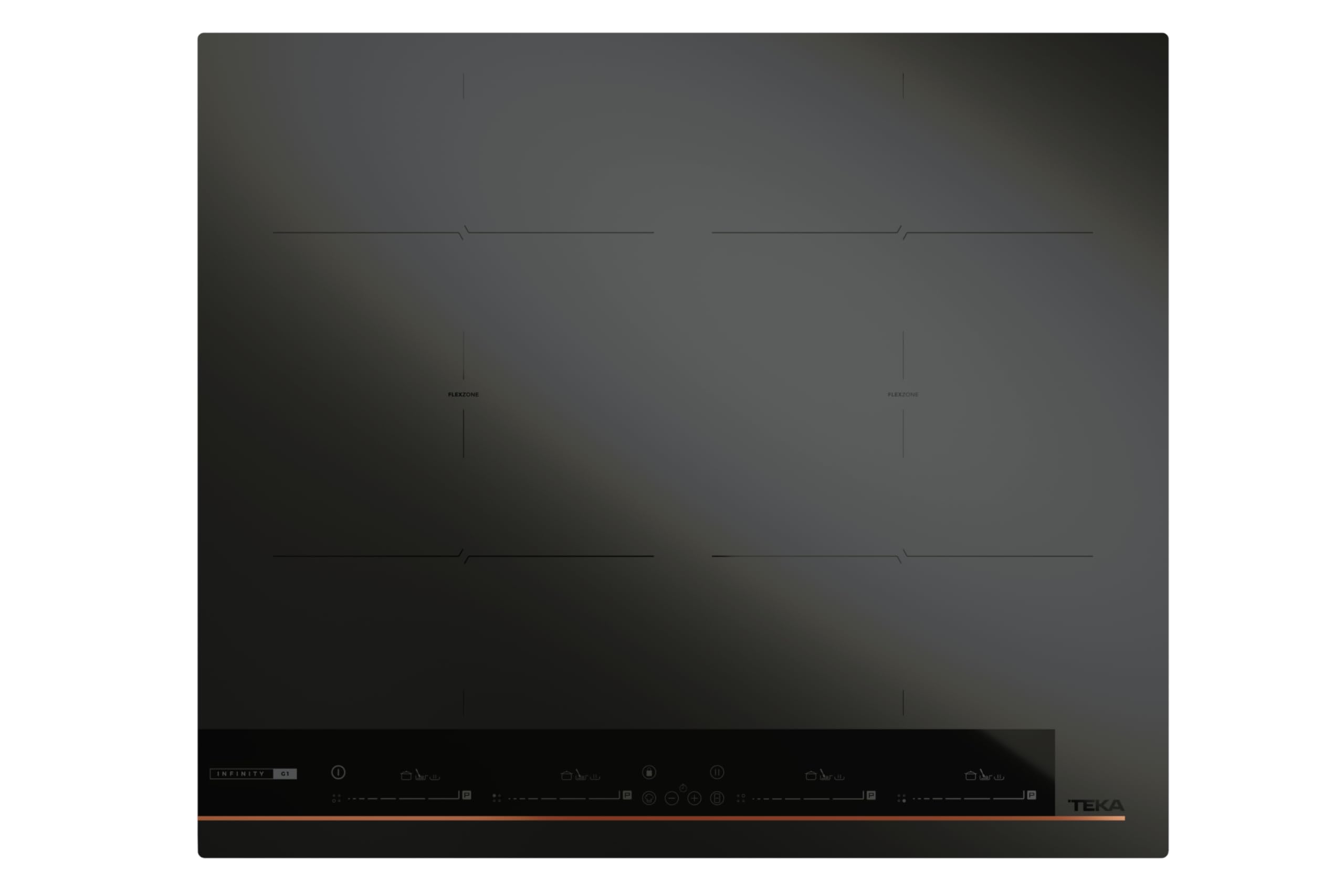 TEKA Placa de Inducción 60 cm, 4 Zonas Flex, Touch Control MultiSlider, Funciones Directas, Acabado Exclusivo Negro Mate, Infinity G1. Edición especial de Italdesign Giugiaro IBF 64