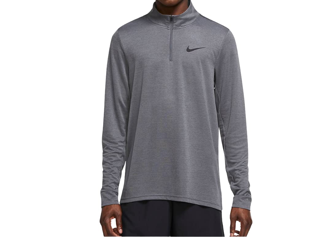 Nike Men’s Breathe Superset Iron Grey ¼ Zip (Quarter Zip) Training/Running Lightweight Long Sleeve B