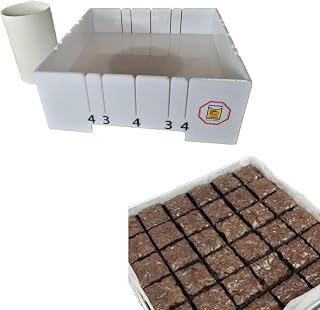 Brownie Divider Food Grade Acrylic Cutting Board 9x9 Inch 6 Different Sizes In One Tray 9, 12, 15, 16, 20, 25 PCS. (8x8 Inch)