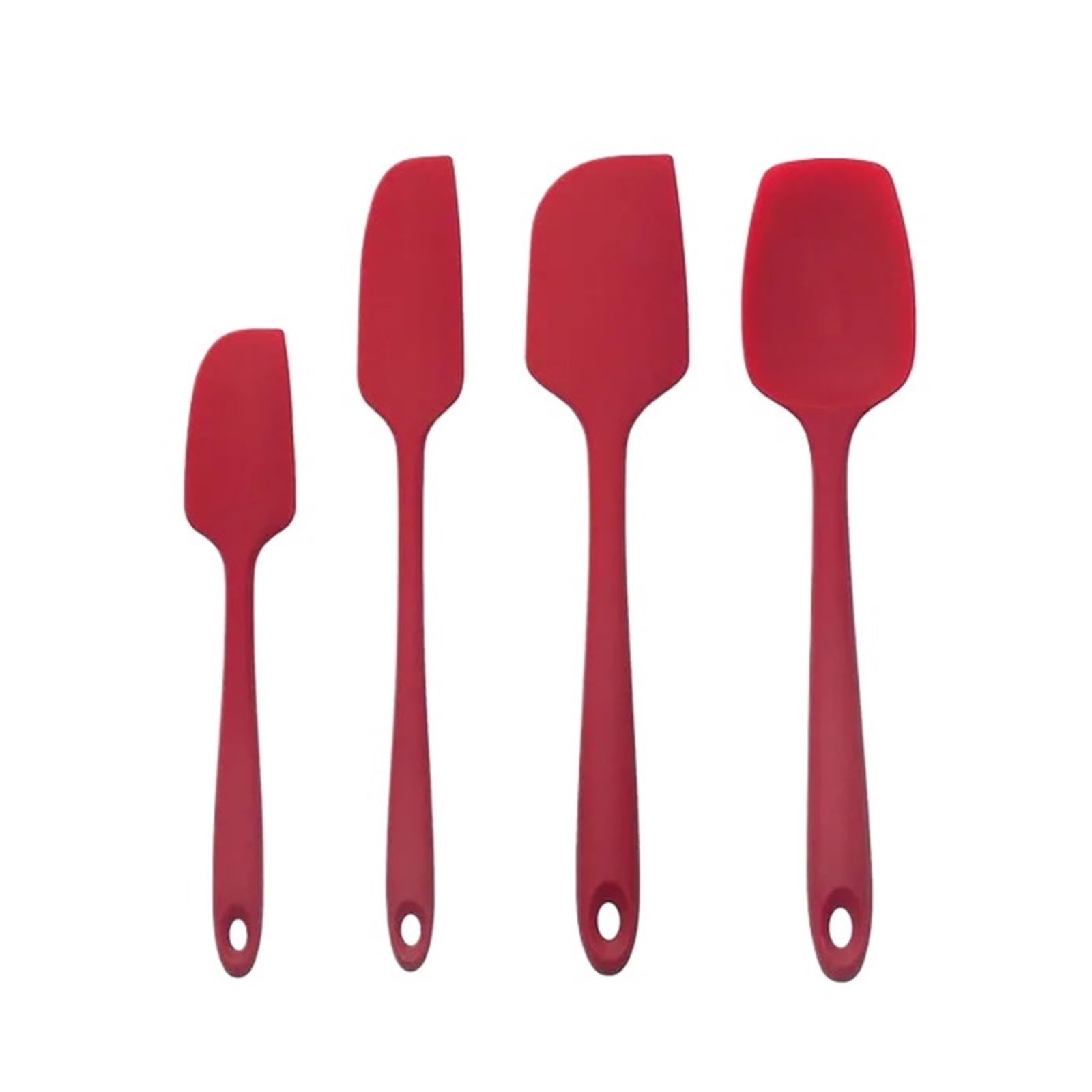 Juego de 4 o 5 espátulas silicona antiadherentes, resistentes al calor, for mantequilla, licuadora, raspador pasteles, utensilios cocina for hornear(4Pcs Red)