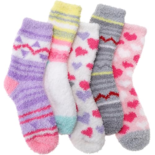 Image of Fuzzy Slipper Socks Thick Fluffy Warm Winter Cozy Plush Soft Sleep Home Socks for Women Men