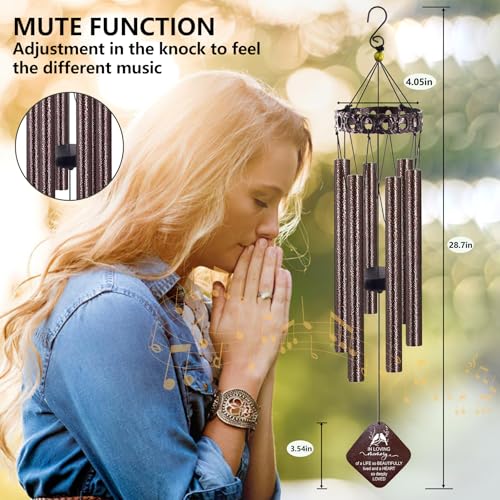 Image of ASTARIN Personalized Memorial Wind Chimes, Customized Wind Chime for Loss of Loved One /Mother /Father, Wind Chimes for Outside Garden Decoration, Sympathy Gifts for Women /Man