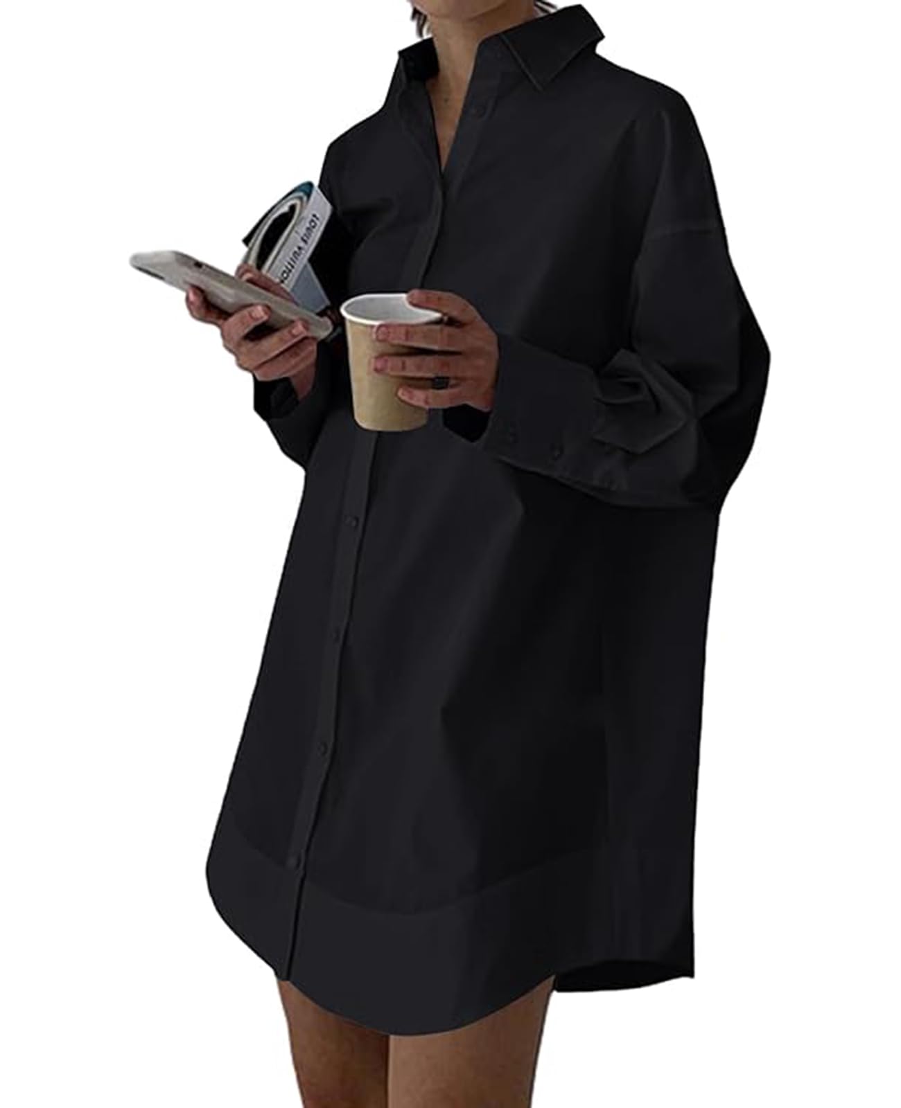 MINTLIMIT Womens Button Down Shirt Dress Spring Summer Loose Casual Long Sleeve Shirt Dresses with Pockets 2025 Trendy