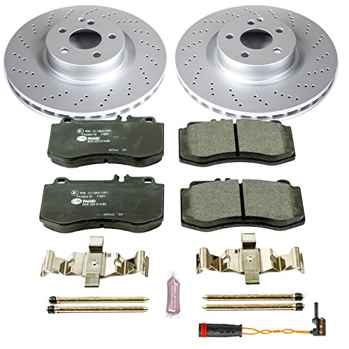 Image of Power Stop ESK6640 Front Euro-Stop Brake Kit Mercedes and 1 Front Sensor Wire For Mercedes-Benz E550 2010-2011 [Model Specific]