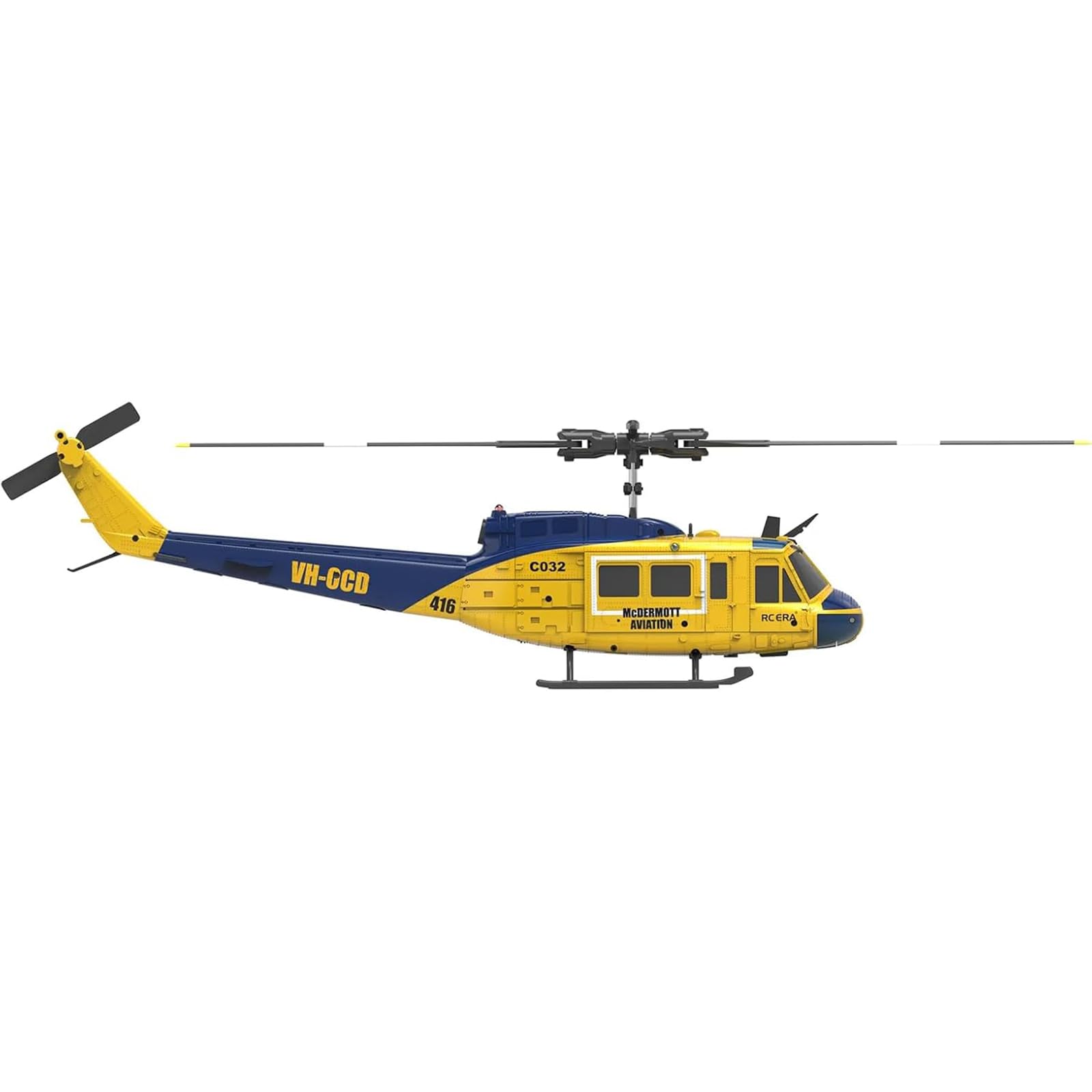 Generico Elicottero RC C032 RC, UH-1 1/48 6CH RC Elicottero Militare con stabilizzazione giroscopica e Sistema di Posizionamento Intelligente per Appassionati e Aldult - RTF