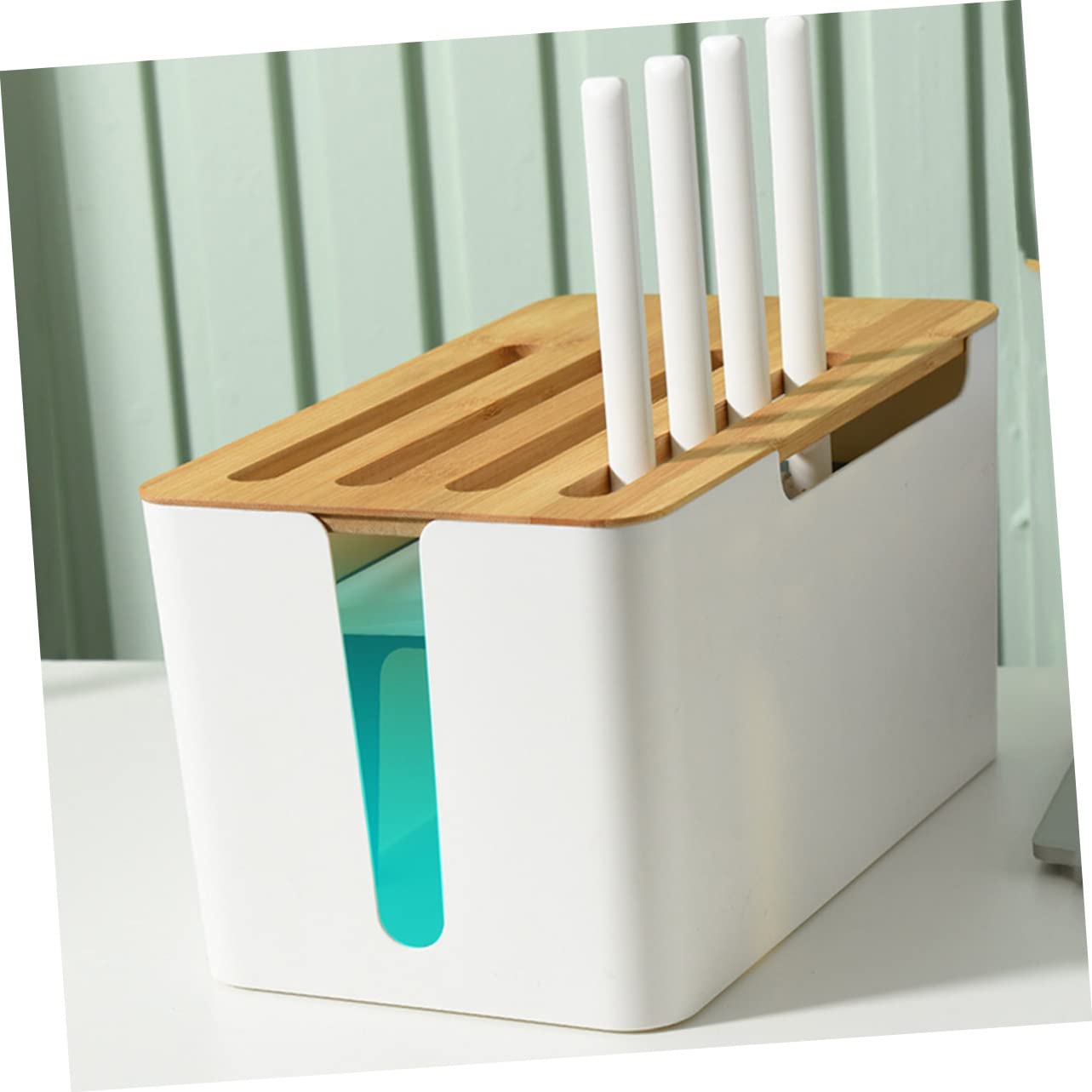 Housoutil Kabelorganisationsbox Kabelaufbewahrungsbox Kabelbox für Router Powerline-Manager-Box Kabelkoffer Kabelorganisatorbox für Bad Wc Küche Wohnzimmer