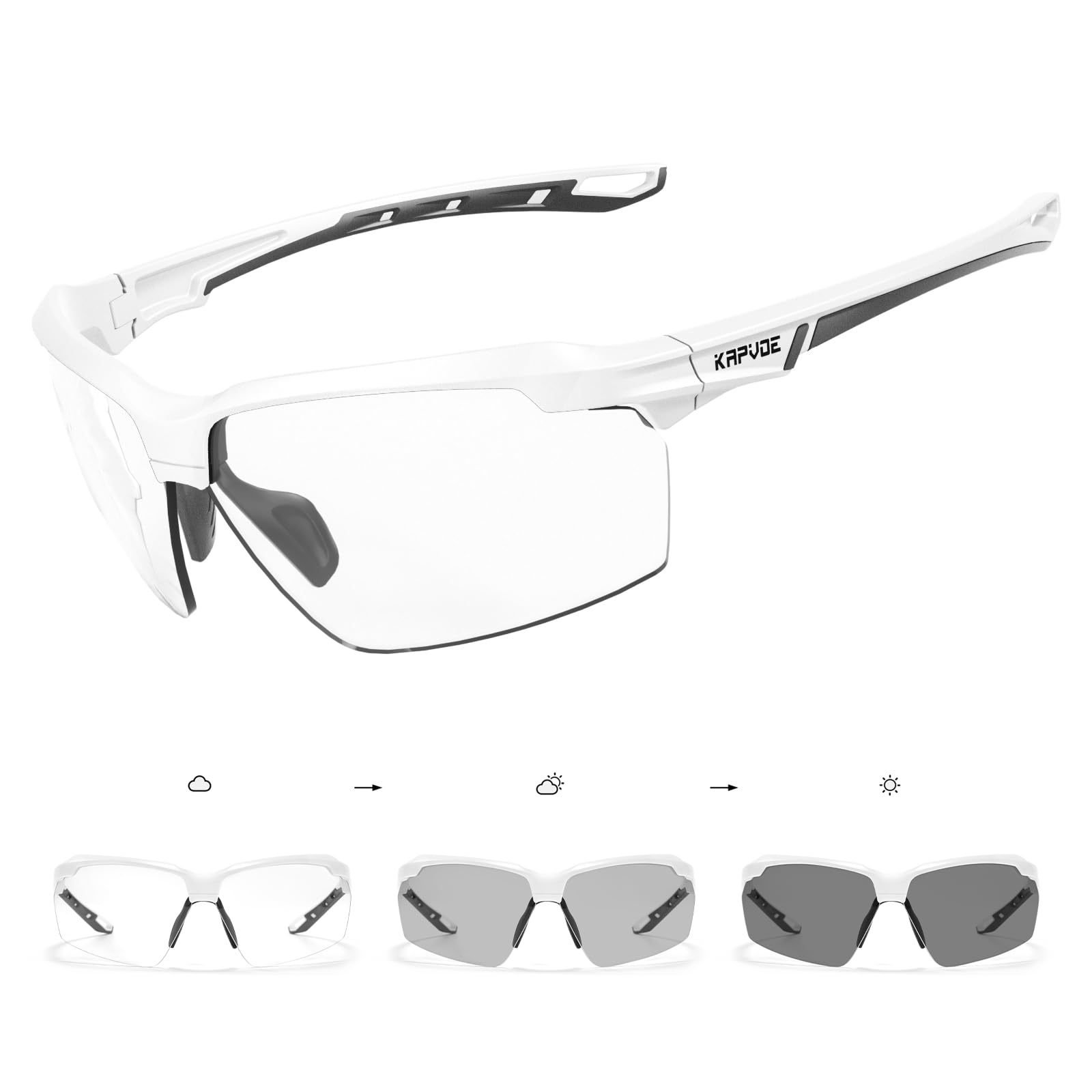 KAPVOE Gafas Fotocromaticas Ciclismo Hombre Transparentes Gafas MTB Mujer Gafas Bicicleta Montaña Gafas Bici Gafas Sol Ciclismo Gafas BTT TR90 Gafas Deportivas Lentes MTB Gafas Running