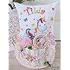 Luiertaart met naam – knuffelkussen eenhoorn I fopspeenketting & grijpling – cadeau, babyshower, geboorte of doop + op…