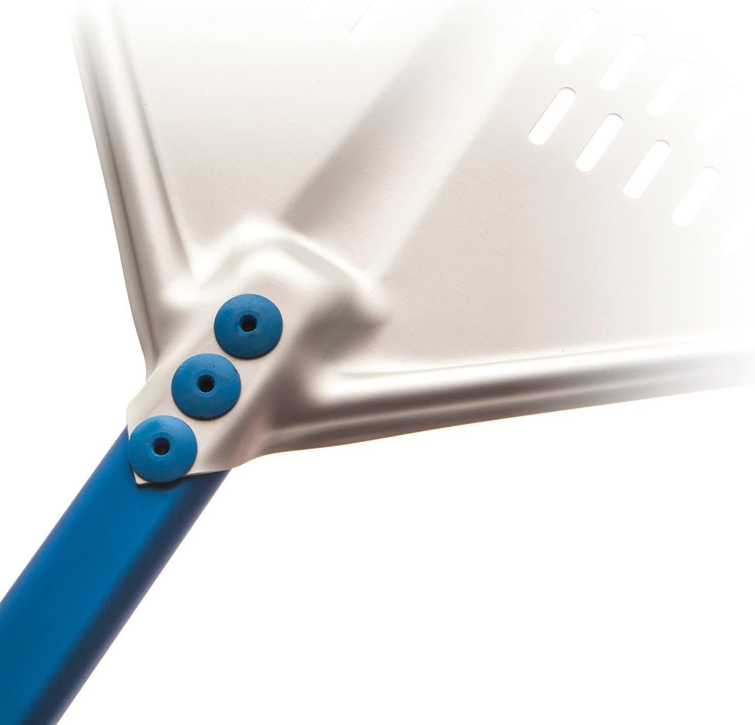 Gi.Metal Pala per Pizza Professionale Linea Azzurra, Testa 36x36 cm in Alluminio Anodizzato, Manico Smontabile 120 cm, Leggera e Resistente – Ideale per Forno a Legna e Pizzerie