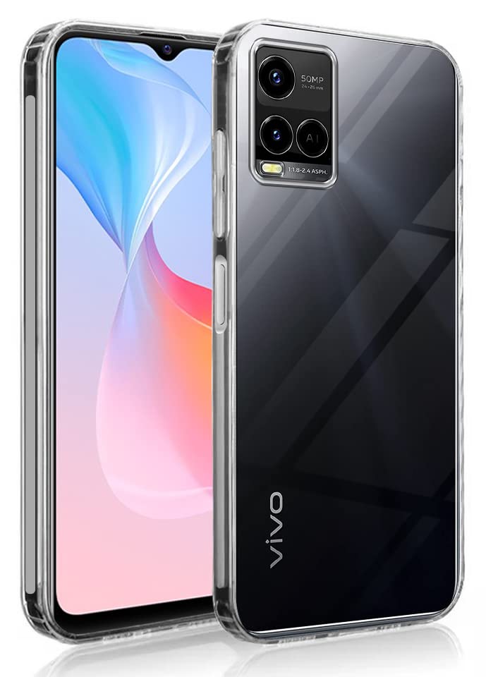 Image of Jkobi Back Cover Case for Vivo Y21e | Vivo Y21A | Vivo Y32 (Silicone Crystal Clear | Pure Camera Protection | Soft and Flexible for Charger and Headphone sockets | Shockproof Bumpers | Transparent)