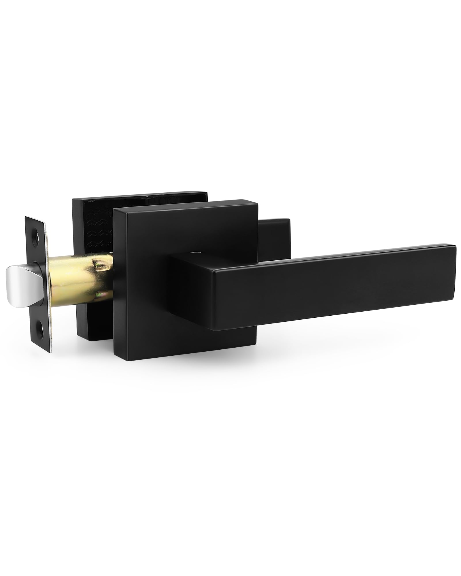 Probrico 1 Pack Passage Door Handle in Matte Black,Interior Closet Door Knobs for Hallway,Non-Locking Keyless Modern Door Lever Hardware,Reversible Left &amp; Right Handed Door