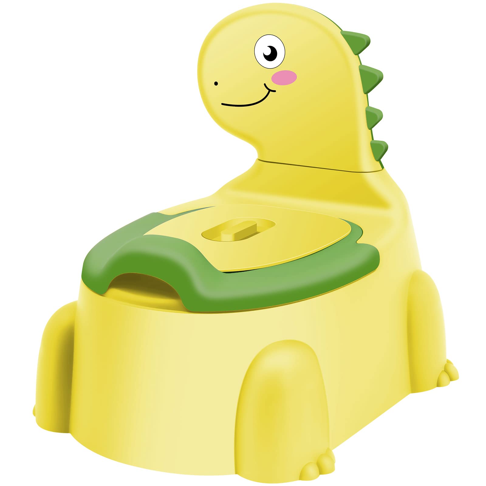 Potty Toilet Potties Training Chair Baby Kids Boys Girls Toddler Dinosaur Urinal Pot Comfortable Children 1-6 Year Old Infant Toilets Toddlers Animal Pottie with Lid Back Pottys Trainer Yellow