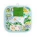 Kate Spade New York Spring Garden Pot Holder 2-Pack Set, Heat Resistant, 100% Cotton with Printed Non-Slip Silicone Grip, Blue/Green/Beige, 8