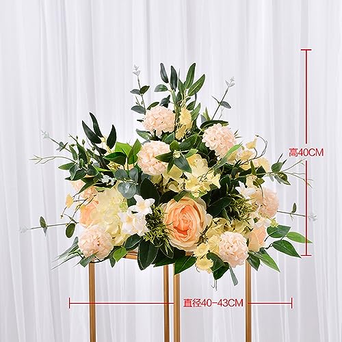Centros de mesa de bodas y comuniones con esferas florales decorativas de rosas 2