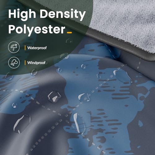 Titanker-Outdoor-Picnic-Blankets-Camping-Blanket-Waterproof-Blanket-and-Outdoor-Pillow-2-in-1-83X-55-Car-Blanket-with-Storage-Bag-Stadium-Blanket-for-Hiking-Camping-Camo-Blue