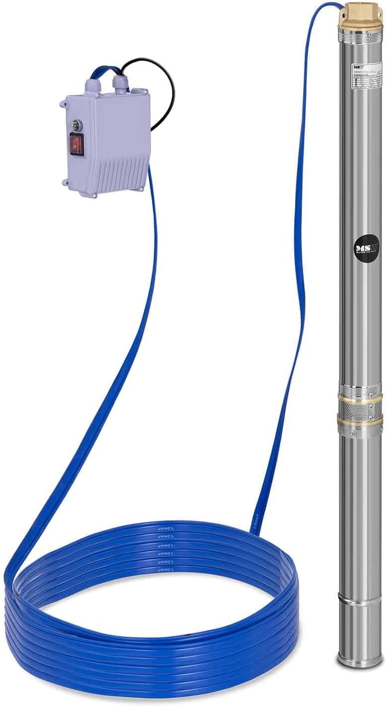 Pompe De Puits Profond 250W Acier Inoxydable - 1600 L/H, 80m Hauteur Refoulement, Idéale Maison Ferme Chalet