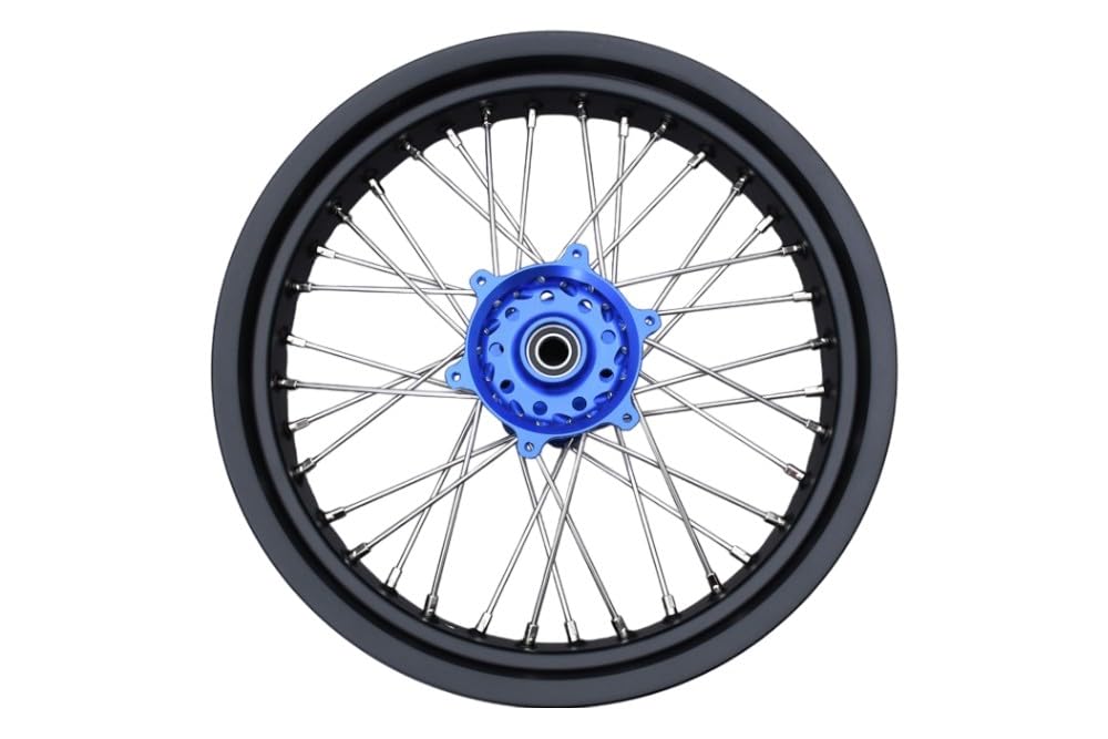 avdb -motocykl szprychowe koło/przednia felga 3,5'' x 17'' kompatybilna z YAMAHA WRF 450 WR450F 2006-2018, WRF 250 WR250F 2006-2019 Supermotard (niebieski)