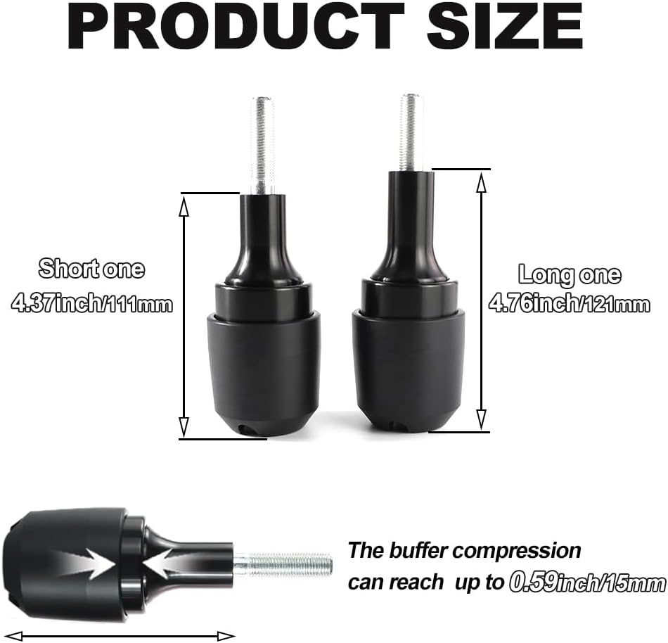 Xitomer Motorcycle Frame Sliders Compatible with MT09 FZ-09 2021-2024 MT-09 SP Tracer 9 GT & 2022-2024 XSR900 Frame Sliders Crash Protectors Crash Pad with Spring Inside (Black)