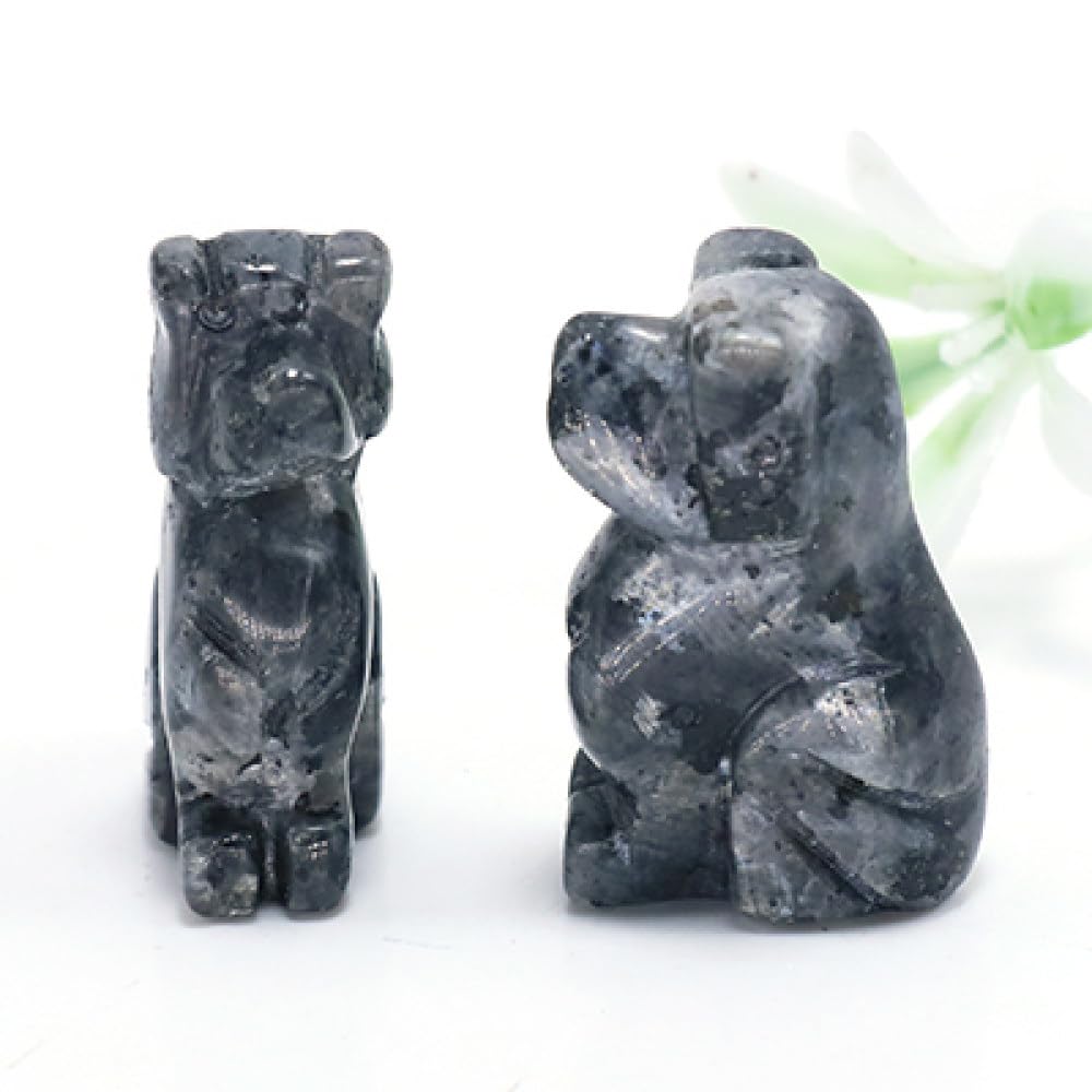 Cadeaux en cristal sculpté de labradorite pour amateurs de chien mignon