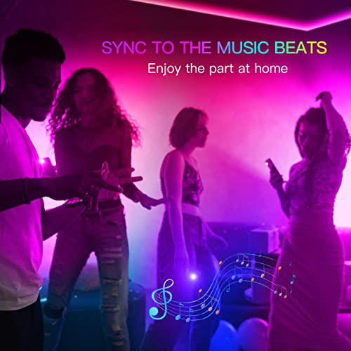 Image of RGB COB Led Strip Kit, 32.8FT Ultra Bright (840LEDs /m) Bluetooth Led Lights with Smart App Control Remote, 24V Music Sync Led Lights, Color Changing Led Strip Lights for Bedroom, Indoor Home Decor