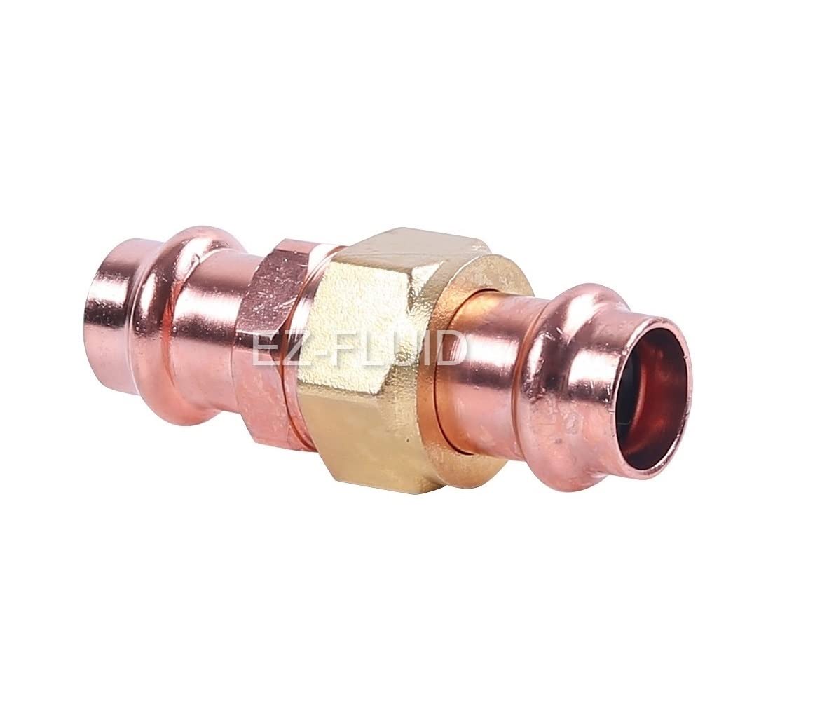 EZ-FLUID (1) Heavy Duty 3/4" Press x Press Union LF Press Pressure Copper Fitting,ProPress Press Copper Fitting Connection,Residential,Commercial Plumbing