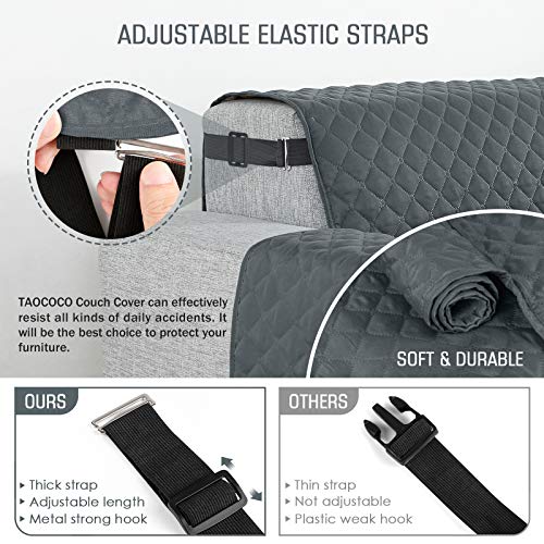 TAOCOCO Couch Slipcover L Shape Sofa Cover Sectional Couch Chaise Lounge Cover Reversible Sofa Cover Furniture Protector Cover for Home Décor (Bluish-Grey, Large) - Thumbnail 5