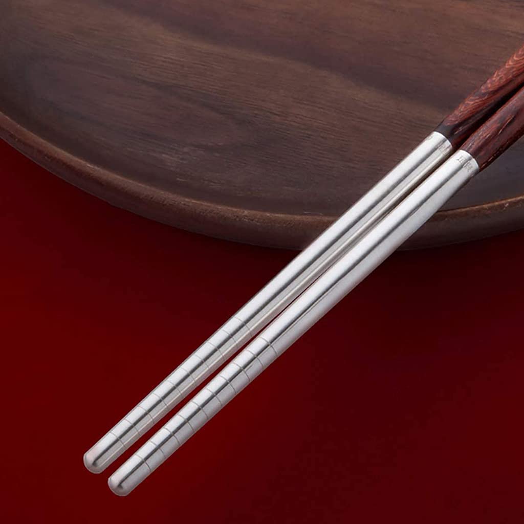 FAMMIX Lot de 2 paires de baguettes de luxe réutilisables en bois naturel, passent au lave-vaisselle, japonais, chinois, coréens, antidérapants, pour sushi, riz, nouilles