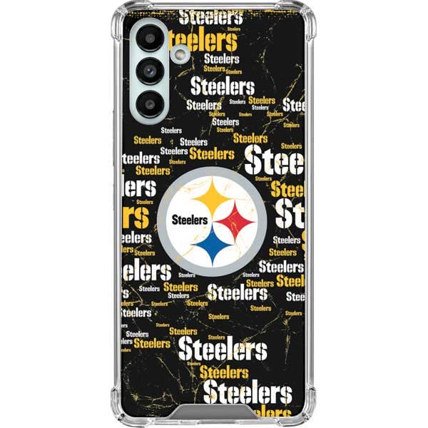 Skinit Clear Phone Case Compatible with Galaxy A13 5G - Officially Licensed NFL Pittsburgh Steelers Black Blast Design