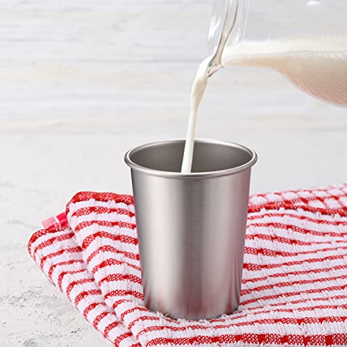30 Pack Stainless Steel Cups Metal Pint Cups Unbreakable Drinking Glasses Stackable Drinking Cups Tumbler For Kids Adults Home Travel Camping Everyday Use (9 Oz) #TOP3