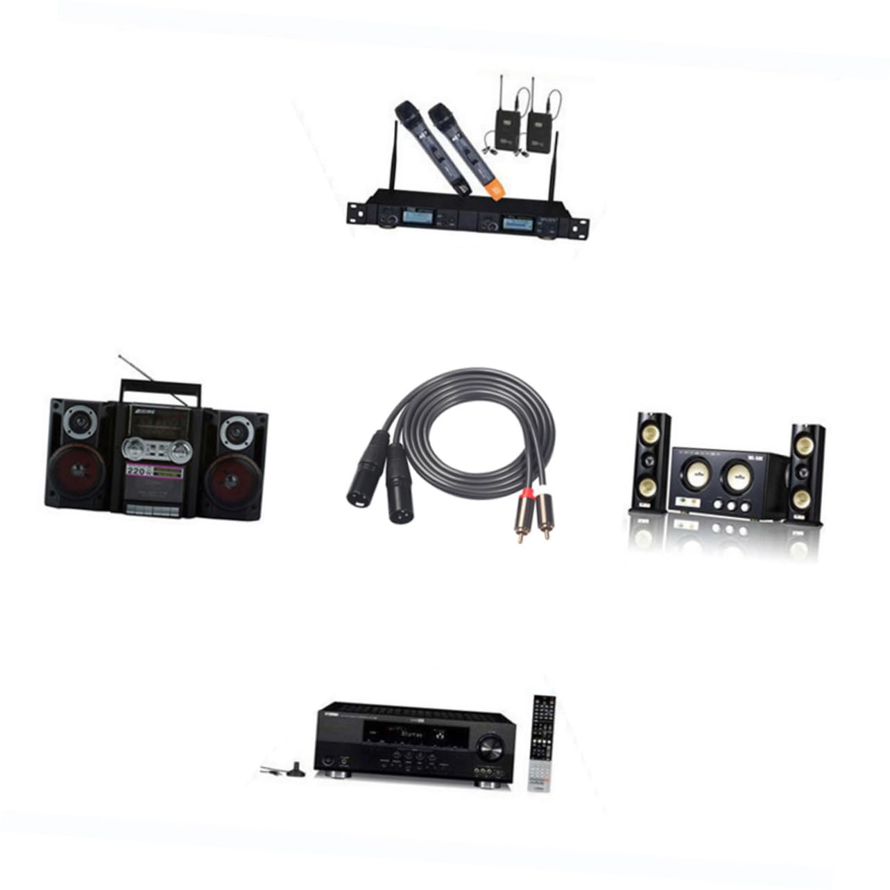 Mikikit Dual XLR to Cable 1.5m Audio Signal Patch Cable Speaker Plugs Connector y Adapter