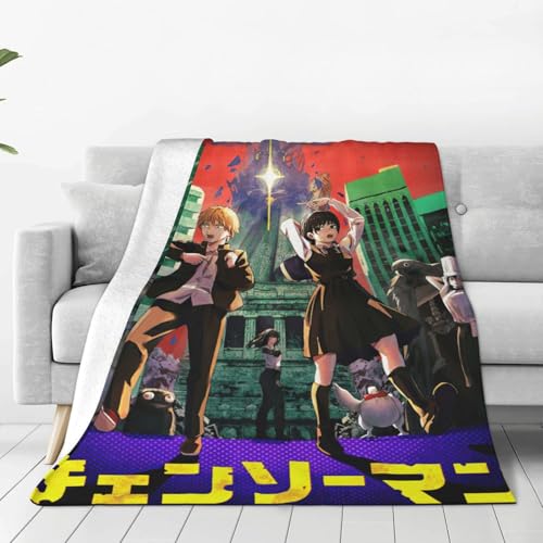 チェンソーマン 毛布 ブランケット 大判 フリーサイズ 暖かい 軽量 ふわふわ 一人用 ソファ ベッド オフィス 膝掛け 洗える 秋冬60"x50"